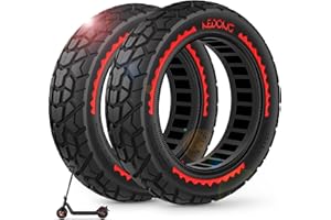 BANGTING 2PCS 60/70-6.5 Scooter Tire Tubeless, 10x2.5 inch Front or Rear Replacement Solid Tires, 10x2.5-6.5 Rubber Tire for Segway Max G30/G30D/G30E/G30E/G30LP/G30D II (Red)
