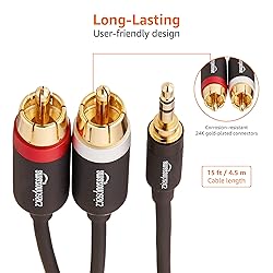 Amazon Basics 3.5 Aux to 2 x RCA Adapters, Audio