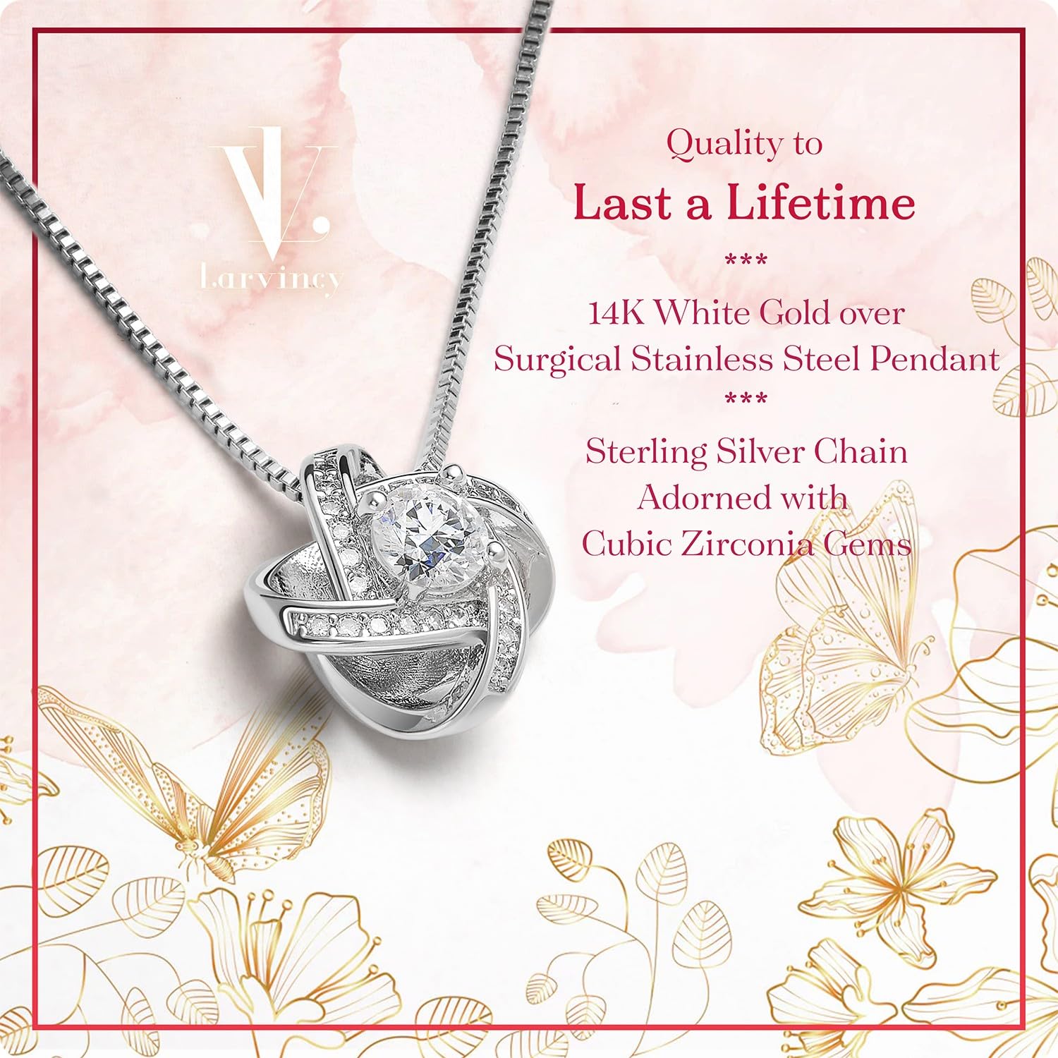 Larvincy To My Daughter Necklace From Dad With Heartfelt Message & Elegant Box, Gifts For Daughter From Father, Beautiful Jewelry Gift From Love Daddy On Graduation, Birthday, Wedding, Christmas