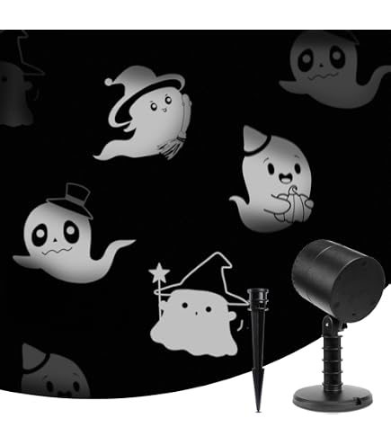 Halloween Projector Lights Outdoor, LED Rotating Skull Ghost Projection Light Waterproof 3d Ghost Projection Decorations Indoor Outdoor Decor Home Yar