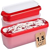 StarPack Long Scoop Reusable Ice Cream Containers with Lids (2-Pack) - Ice Cream Container for Home Made Ice Cream Storage, S