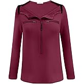 Deyeek Chemo Port Shirts for Women 2 Side Snaps Long Sleeve Shoulder Post Surgery Clothing Dialysis Breast Cancer Shirts