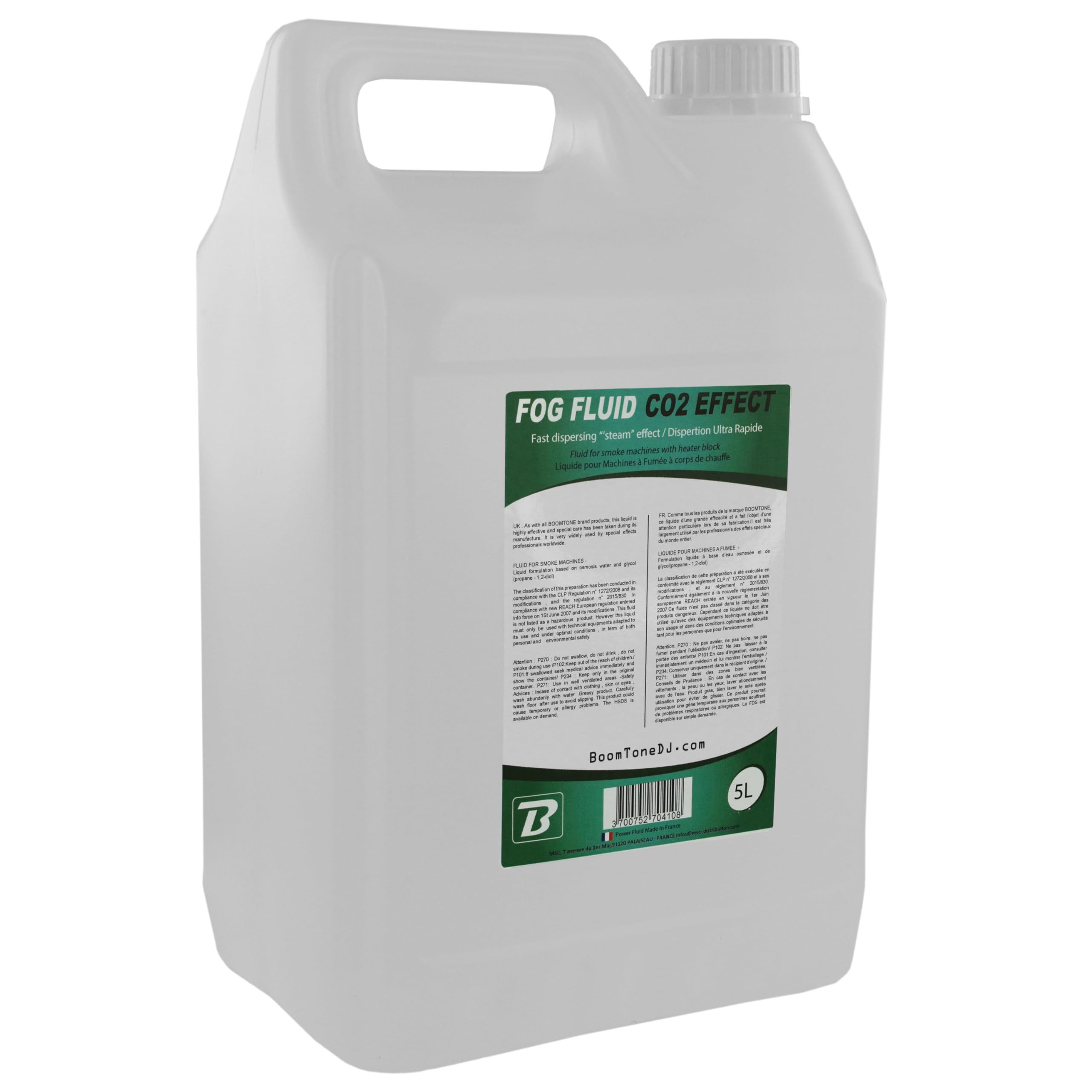 BoomToneDJ Fog Fluid CO2 Canister 5L Liquid Smoke - White