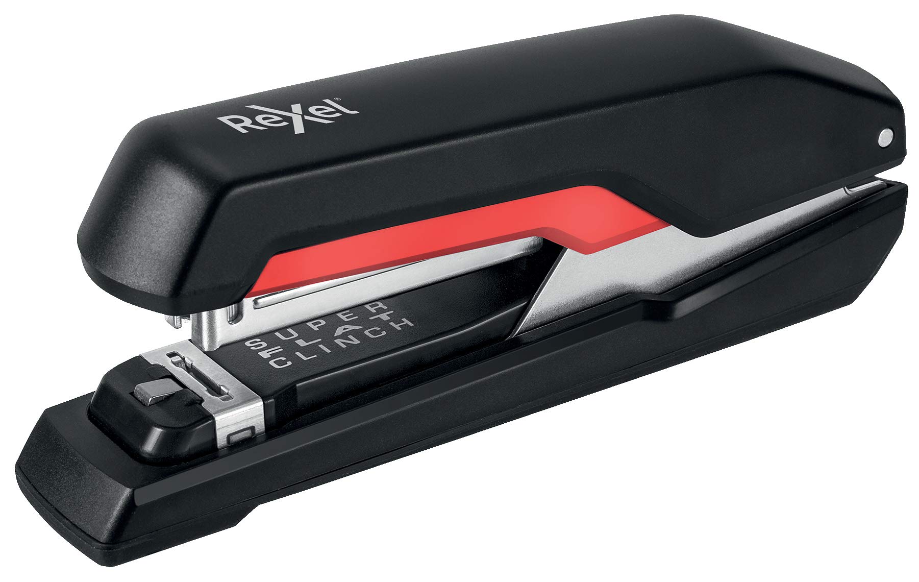 Rexel Supreme S17 Full Strip Stapler, 30 Sheet Capacity, Flat Clinch Stapling, Uses 24/6 and 26/6 Staples, Metal Body, Black/Red, 2115674
