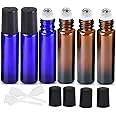 HINNASWA Essential Oil Roller Bottles, Empty Refillable Roll on Glass Bottles, Leak proof Glass Bottle, Stainless Steel Balls