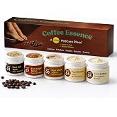 IMAXSHIP 5-Step Pedi Kit in a Box, Complete Foot Spa Pedicure Set for Women | Caffeine 5-in-1 Home Pedi Kit. Includes 5x30ml (1 fl oz) Jars of Soak, Scrub, Mask, Cream &amp; Butter for Dry, Rough Feet