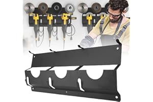 Depisuta Wall Mount Angle Grinder Holder, Metal Angle Grinder Stand Power Tool Storage Rack with 3 Discs Hooks for Garage and