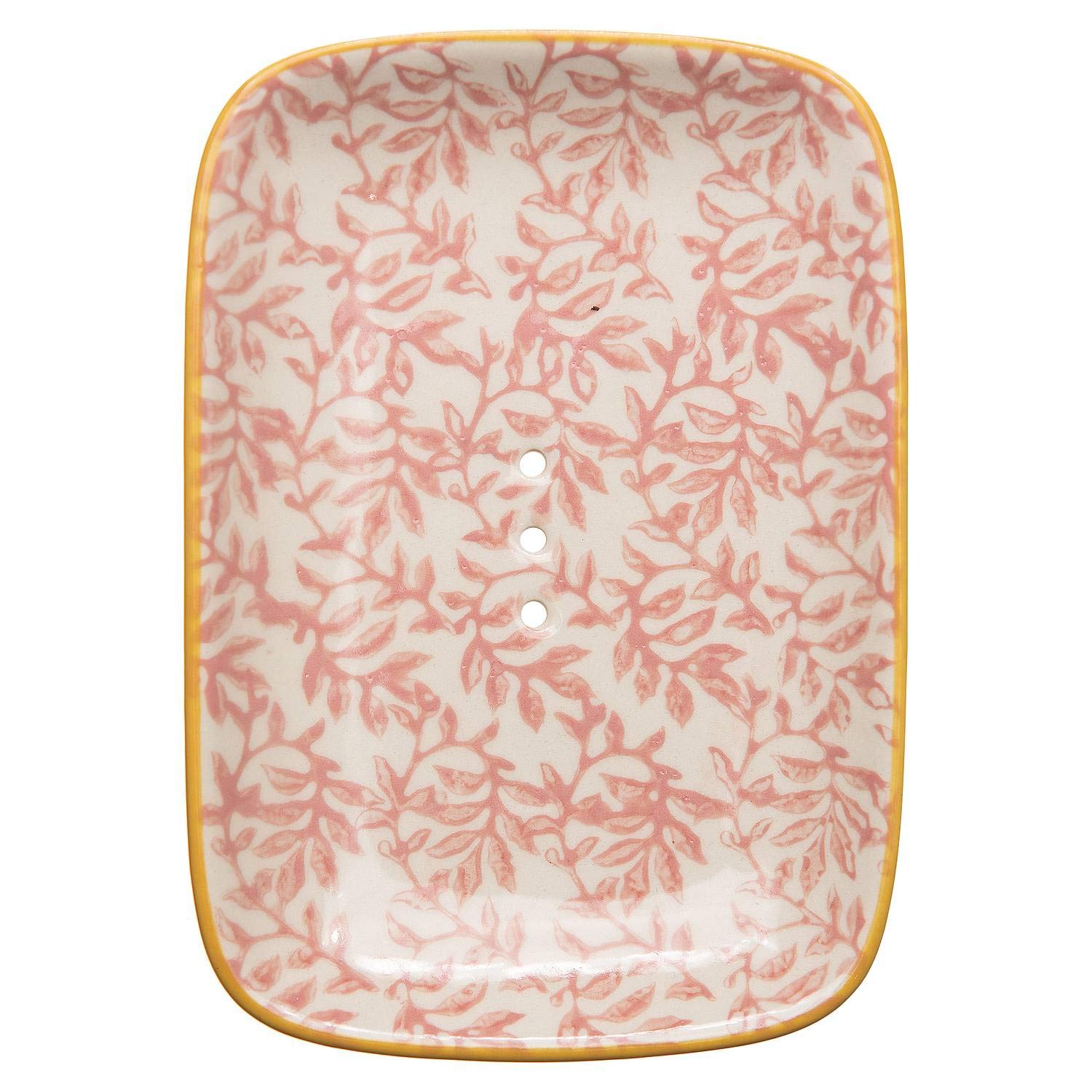 Tranquillo Square-Shaped Soap Dish LIESI Bathroom Accessory made of Stoneware - with holes for the water drainage 13,5 x 9,5 x 2 cm Home Present Deco