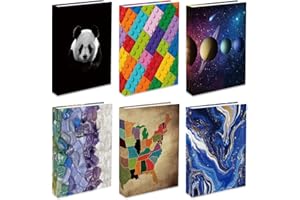 ARTLYMERS 6 Pack Stretchable Book Covers, Jumbo Book Sleeves for Hardcover Books Textbooks up to 9 x 11 Inches, Reusable, Washable and Protective Textbook Covers for School Kids Boys Girls