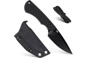 Hunting Knife with Sheath D2 Steel Smaill Fixed Blade Tactical Knives Full Tang Blade Ergonomic G10 Handle and Belt Clip for 