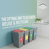 FINE STAR 50L Plastic Kitchen Recycling Bin With Lid Blue Office Waste Dustbin view 6