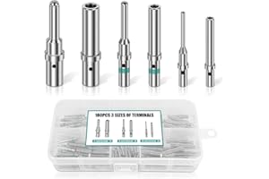 180 Deutsch Connector Pins and Sockets, Pin & Socket Barrel Style Contacts, Sizes 12/16/20 Male and Female Solid Terminals, W