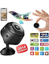 Mini Hidden Spy Camera, 1080P HD WiFi Hidden Camera Wireless Security Cameras/Nanny Cam/Surveillance Camera with Video Recorder Motion Detection Night Vision for Home Car Office iPhone (Black)