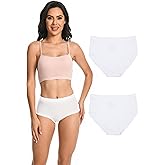 Comfneat Women's 2-Pack High Waisted Briefs Cotton Viscose Spandex Underwear