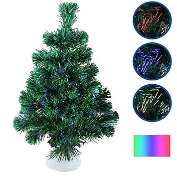 Luckywing Mini Weihnachtsbaum Künstlicher Leuchtender Tannenbaum Led Farbwechsel Glasfaserlichtern 45cm Mit Batteriehalterohne Batterie Für