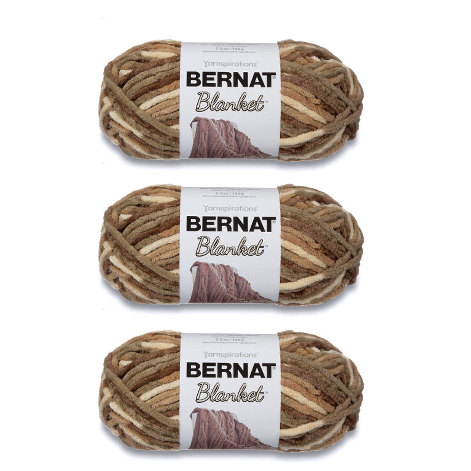 Bernat Blanket Sonoma Yarn - 3 Pack of 150g/5.3oz - Polyester - 6 Super Bulky - 108 Yards - Knitting, Crocheting, Crafts & Amigurumi, Chunky Chenille Yarn — image 1