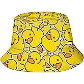 Cute Duck Print Bucket Hat Summer Travel Cute Duck Print Reversible Bucket Hat for Women and Men