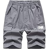 TLAENSON Kids Camo Cargo Shorts Boys Pull On Military Summer Camouflage Bermuda Shorts