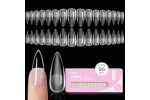 BEETLES GEL POLISH Beetles Tipex Lite Apex Nail Tips, Stiletto Medium, 96pcs 16 Sizes,Pre-Building Pre-Etched Acrylic Nail Tips for Flat Nails & Natural Nail Beds