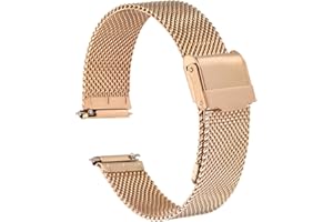 HARFINGTON 316L Stainless Steel Mesh Watch Band Quick Release Adjustable Metal Watch Strap for Men Women