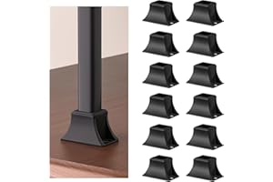 Antsky Iron Baluster Shoes 12 Pack, Level Shoes with Screw, Stair Baluster Shoes Use for 1/2" Square Iron Balusters, Balusters for Staircase Interior, Satin Black