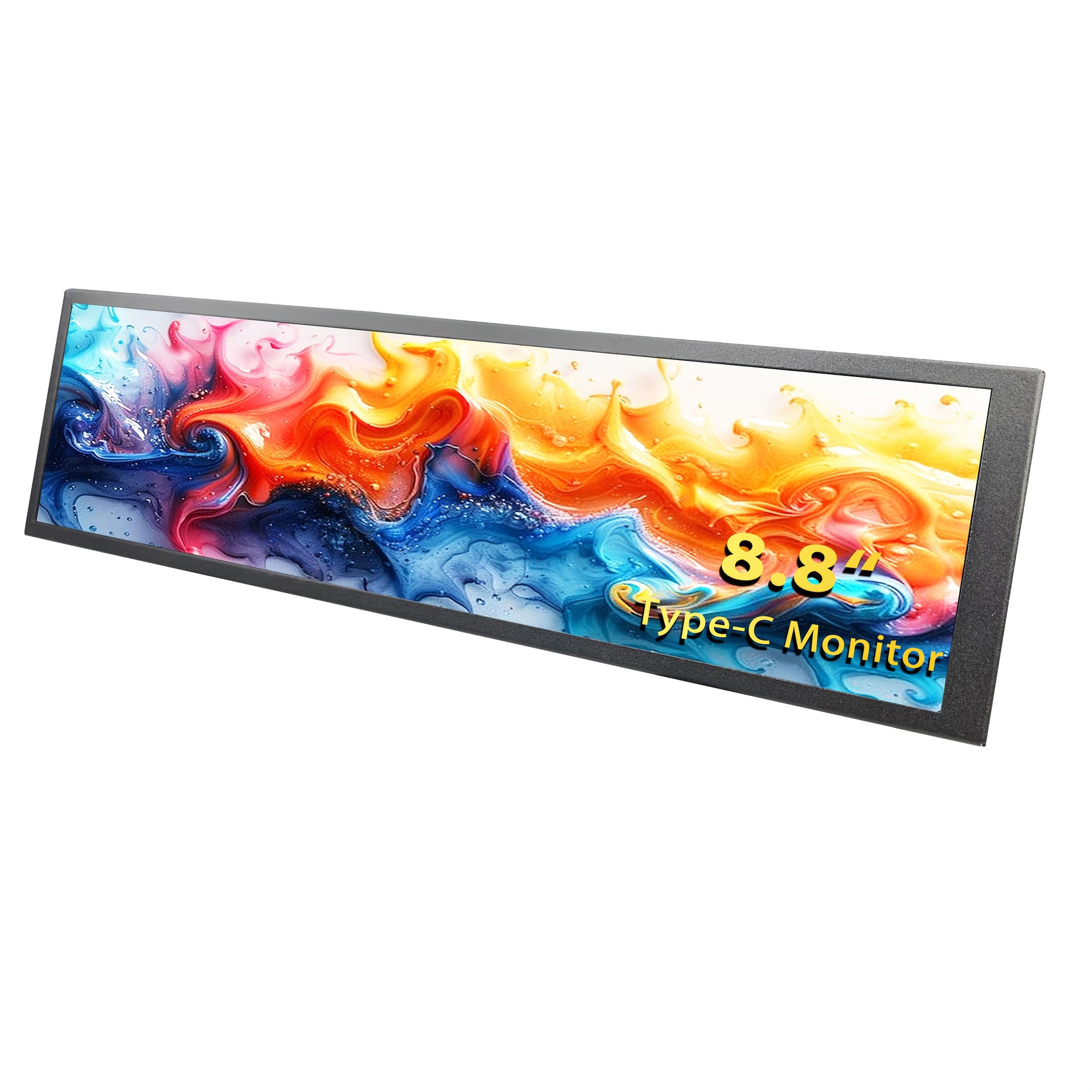 Photo 1 of 8.8-inch Touchscreen Bar Display, 1920x480, Metal Shell IPS Portable Touch Monitor with USB-C Port. Compatible with Raspberry Pi, Laptop Aida64 Monitoring, GPU/CPU Stats, and PC Case Mini Screen
