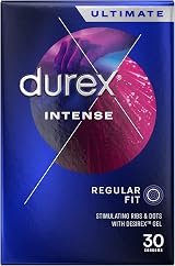 Durex Intense Condoms Regular Fit 30s Easy On Shape Dotted Ribbed