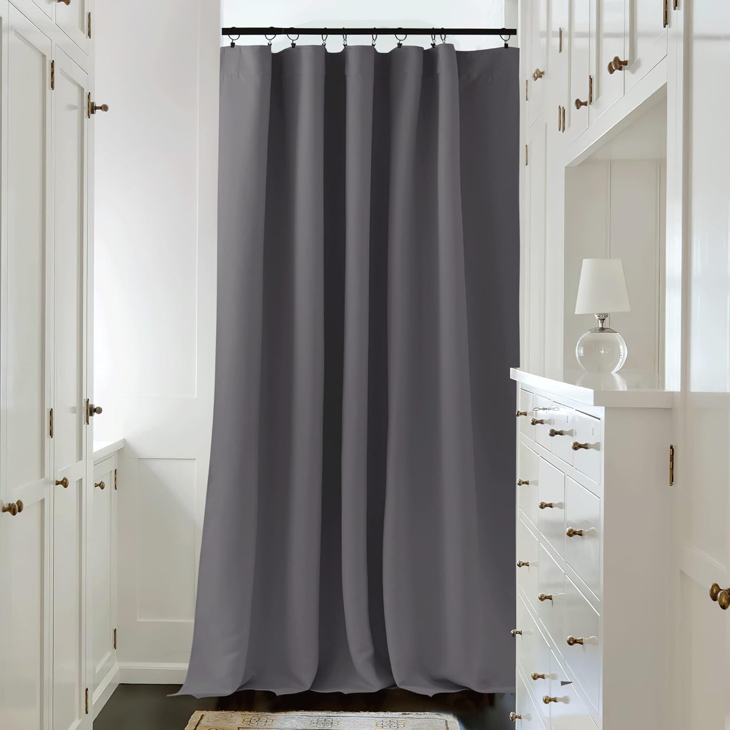 Outdoor Curtains - NICETOWN Sliding Door Curtains, Wide Thermal Blackout Patio Door Curtain Panel, Vertical Blind, Sliding Glass Door Drapes/Draperies with Back Tab & Rod Pocket (Gray, W70 x L84, 1 Piece)