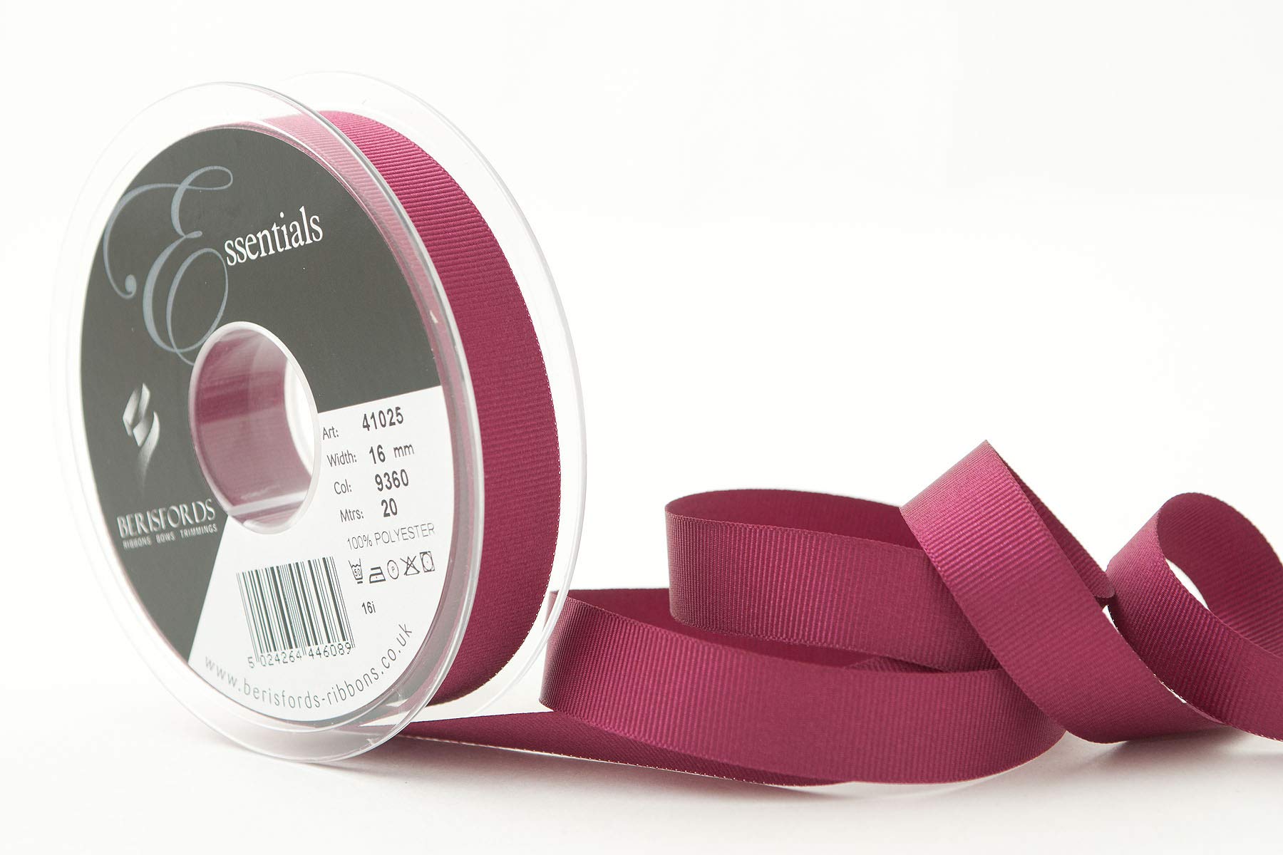 Berisfords Grosgrain, Polyester, Wine, 10.4 x 10.4 x 2 cm