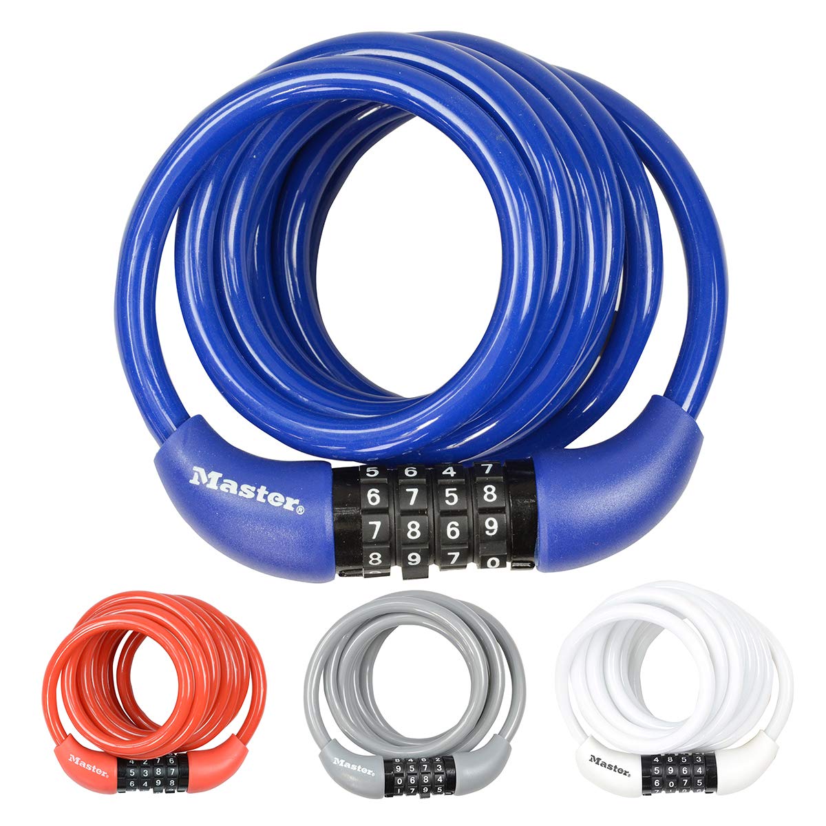 Master Lock Bike Cable Lock, Combination, 1.8 m Coiling Cable, Outdoor, Random Color 8221EURDPROCOL - Use with All Kinds of Bike, Skateboards, Strollers, Lawnmowers and Other Outdoor Equipment