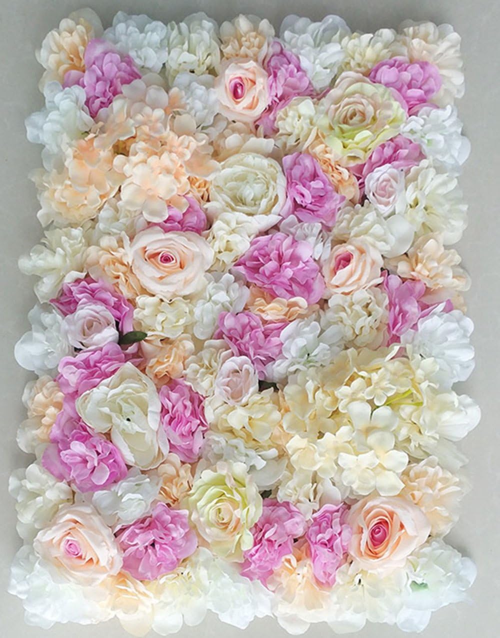 YIZHIHUA 40X60cm Artificial Silk Rose Flower Wall Decoration Decorative Silk Hydrangea Wedding Decoration Backdrop (Champagne)