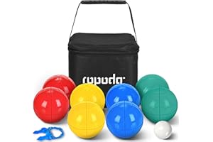 ropoda Bocce Ball Set, Lighter Bocce Ball for Beginners with 8 Balls, Pallino, Case and Measuring Rope