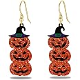 Halloween Earrings For Women - Witch Hat & Black Cat Dangle Earrings, Colorful & Lightweight Costume Jewelry Gift - View #11