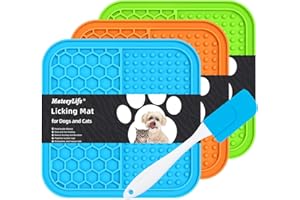 MateeyLife Small 3PCS Lick Mat for Dogs and Cats with Suction Cups, Dog Lick Mat for Anxiety Relief, Dog Toys to Keep Them Busy, Dog Enrichment Toys for Bathing, Cat Peanut Butter Lick Pad for Boredom
