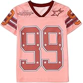 Boys Girls Jersey Shirts Y2k Number 99 Graphic Tee Short Sleeve V Neck T-Shirt Kids Football Jersey Summer Tops