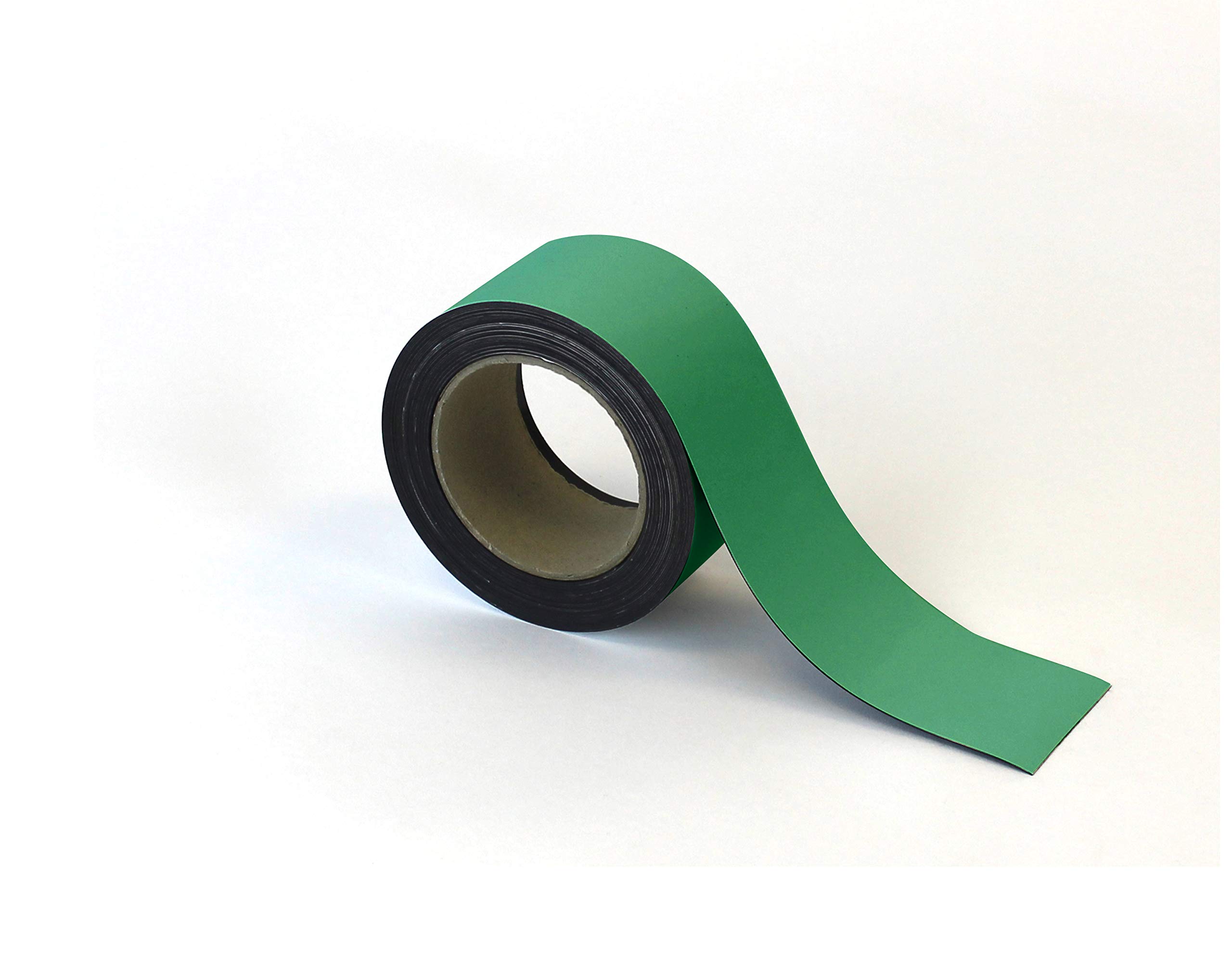 Magnetic Steel Easy-Wipe Tape, Thin & Flexible, Cut to Fit Strip, Magnetic, High Visible Identification. Suitable For All Non-Magnetic Surfaces (Green 60mm x 10m)