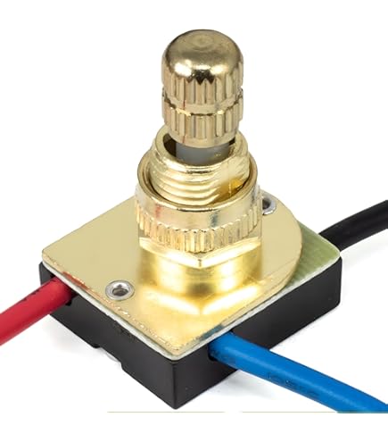 ZE-116M Rotary Light Switch Replacement Kit w/Brass Plated knob 3