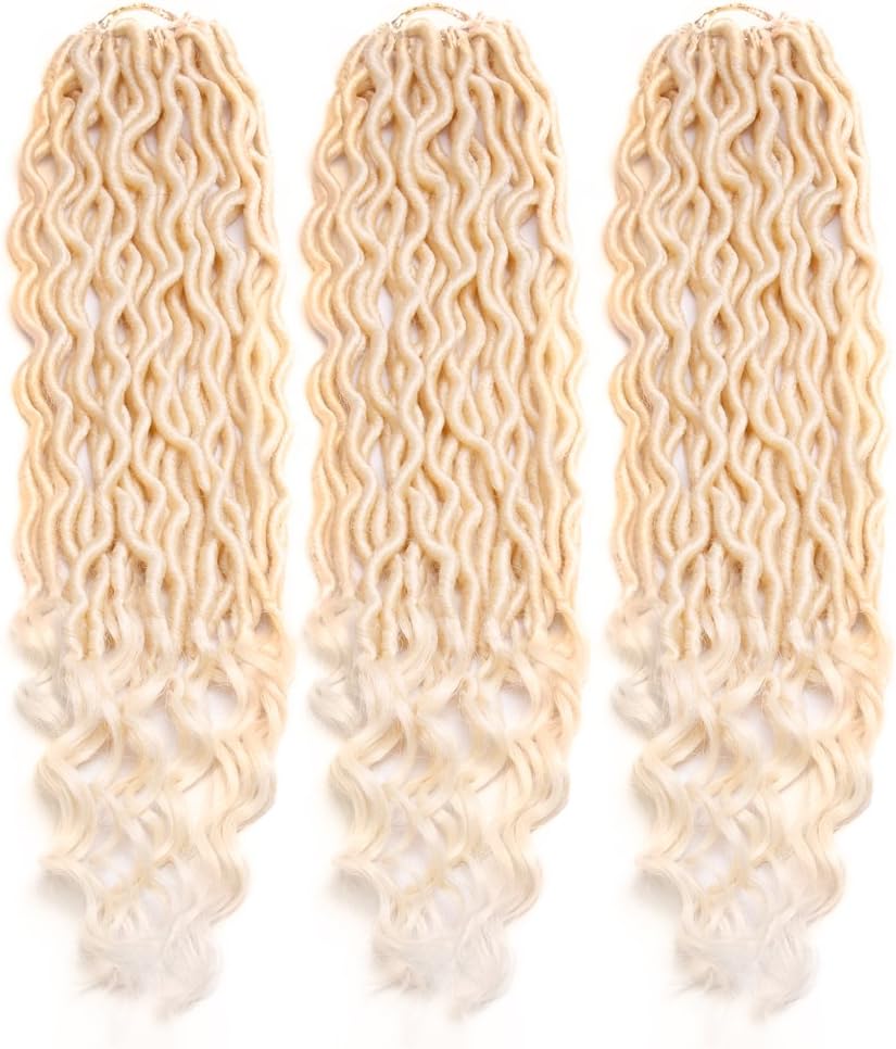 MOBOK 6Pcs/Lot Goddess Locs Faux Locs Crochet Twist Braiding Soft Synthetic Hair Extension (20inches(6-packs), #613)