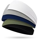 Sports Headbands for Men - 5pack Running Headband - Workout Bands - Moisture Wicking Headband for Running, Cycling, Yoga, Fitness(Unisex)