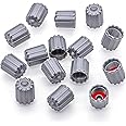 MEAJOO 15PCS TPMS Tire Valve Stem Caps, Plastic Wheel Tire Valve Stem, with O-Ring Rubber Seal, Universal Tire Valve Stem Covers for Cars, SUV, Trucks, Bikes, Motorcycles, Bicycles(Gray)