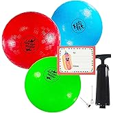 Nujzuir 3-Pack10 Inches Soft Elastic Kickballs Playground Balls Four Square Balls for Kids Children Teenagers Indoor Outdoor PE Games Equipment Gift Include a Pump