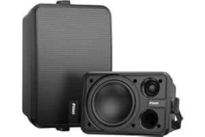 Inwa Outdoor Bluetooth Speakers, Active Passive Wall Mount Speaker, Waterproof Wireless Indoor/Outdoor Stereo Sound Set W/Aux in, Sound System for Patio/Porch/Gazebo/Garage(Pair, MZ-660)