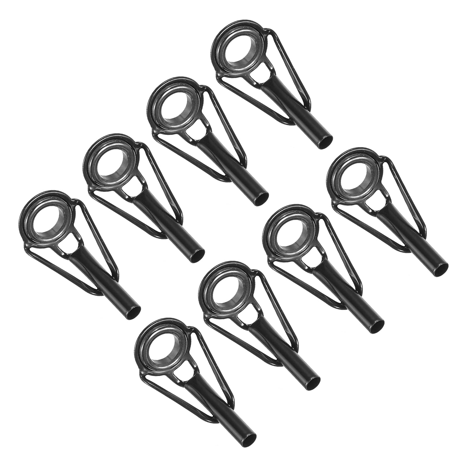 PATIKIL 2.6mm Fishing Rod Tip Repair Kit, 8pcs Stainless Steel Pole Ring Guide Replacement for Saltwater Freshwater Fishing, Black