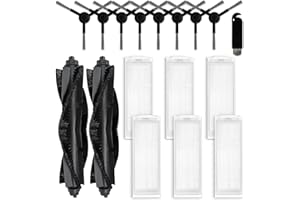 LVTENGAI Replacement Parts Compatible with WYZE Robot Vacuum Cleaner WVCR200S Accessories, 2 Main Brushes, 6 Hepa Filters, 8 Side Brushes Attachment Spare Pack