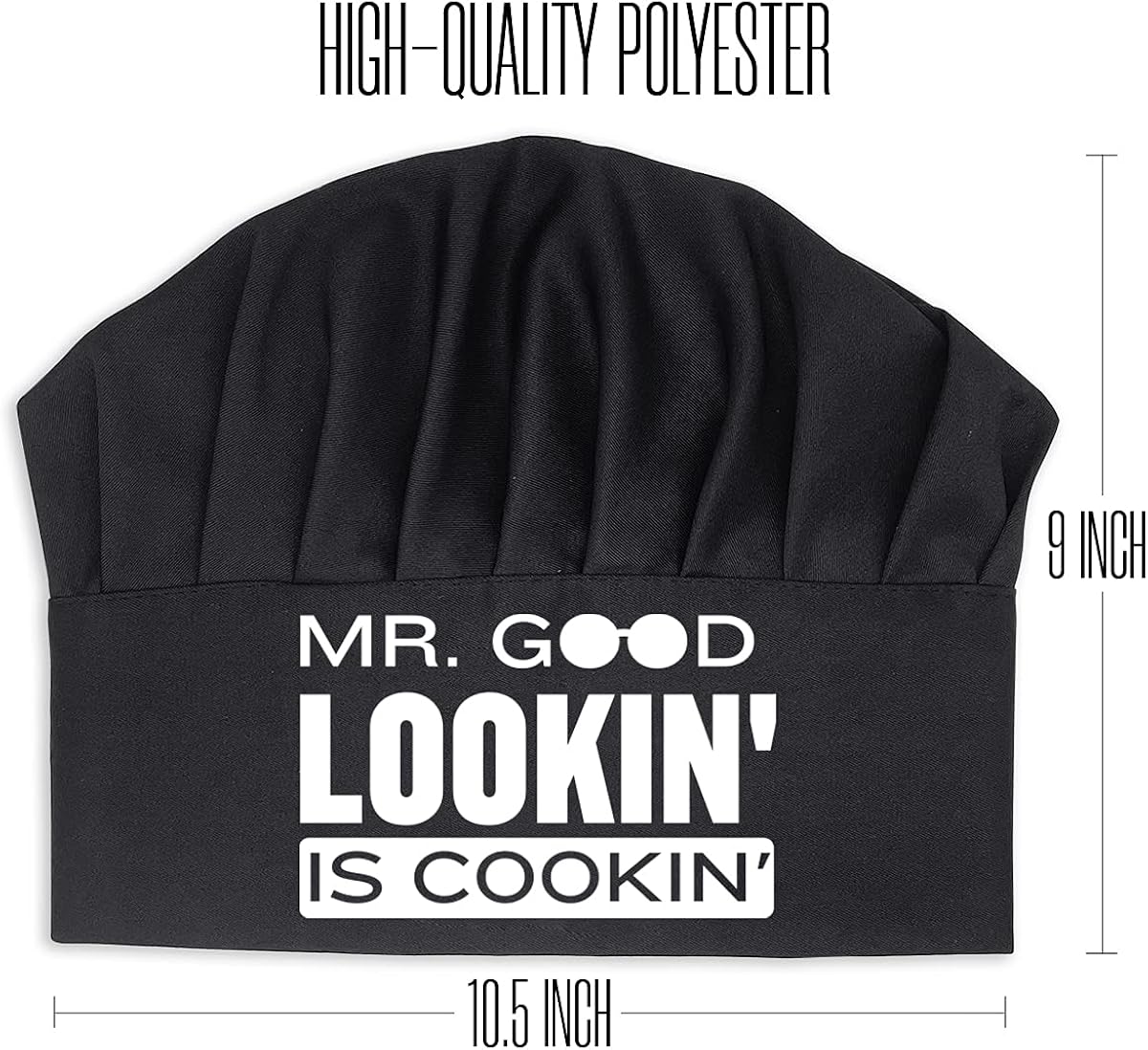 Chef Hats for Men Funny Black, Mr. Good Looking is Cooking Cooking Hat Adjustable Kitchen Chef Hat Gifts for Birthday Father's Day Christmas: Clothing