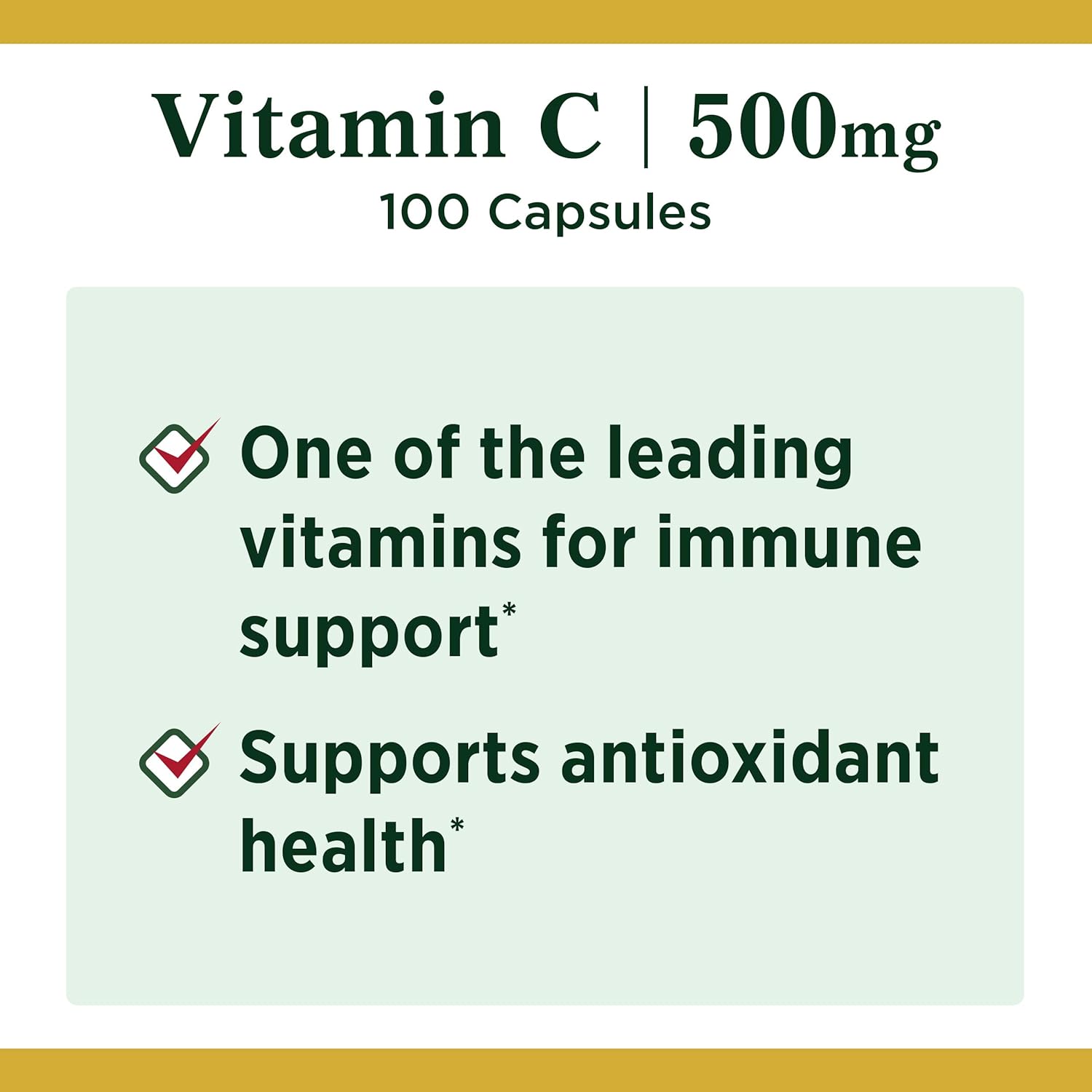 Vitamin C by Nature’s Bounty for immune support. Vitamin C is a leading leading vitamin for immune support.* 500mg, 100 Capsules : Grocery & Gourmet Food