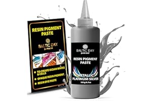BALTIC DAY Silver Pigment Paste for Epoxy Resin - [ Metallic Platinum Silver ] Epoxy Resin Pigment Paste 191g/6.7oz - Resin Paste Pigment - Resin Paint | Epoxy, Resin Paste | - Opaque Resin Paste - Mica Paste