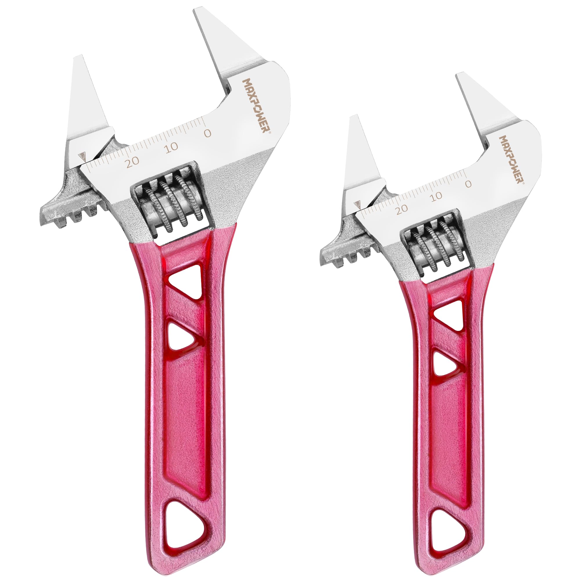 MAXPOWER 2pcs Adjustable Spanner Set, Slim Jaw Wrench With Reversible Wide Opening Jaw (4.5"/114mm and 5"/127mm)