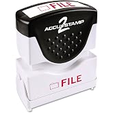 ACCUSTAMP2 035576 Pre-Inked Shutter Stamp with Microban, Red, File, 5/8 x 1/2
