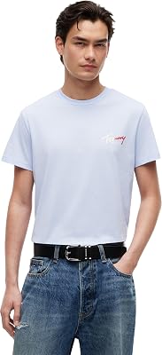 TJM Slim Sign Chest SS Tee EXT Dm0dm22538 S/S T-Shirt pour Homme, Bleu (Moonlight Iris), XXL